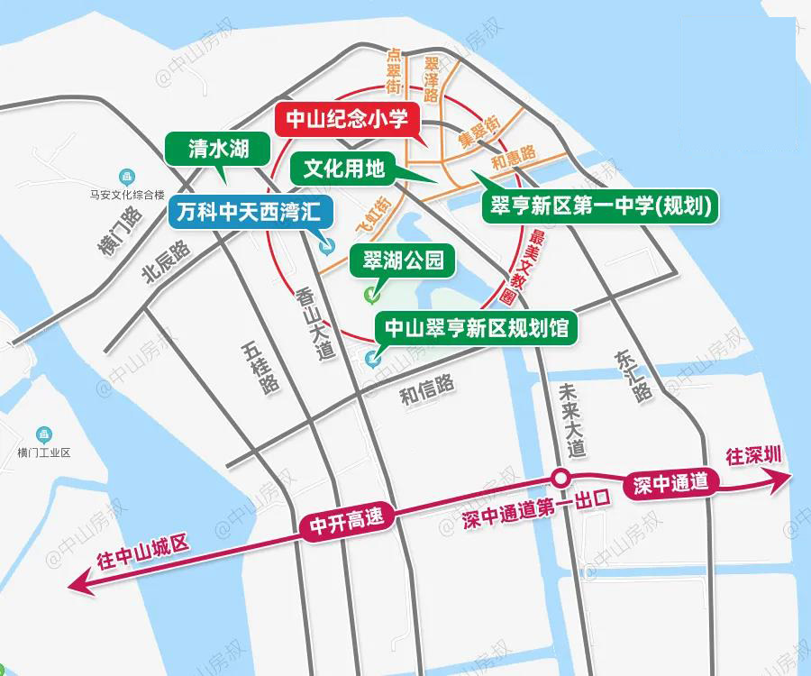 马鞍岛上已经改造好开门迎客的翠湖公园,以及中山纪念小学南侧规划中